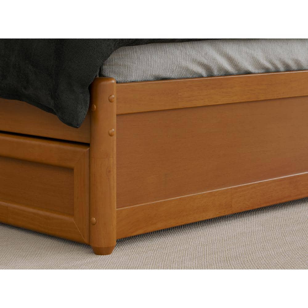 Casanova Light Toffee King Rubberwood Platform Bed with Storage Drawers