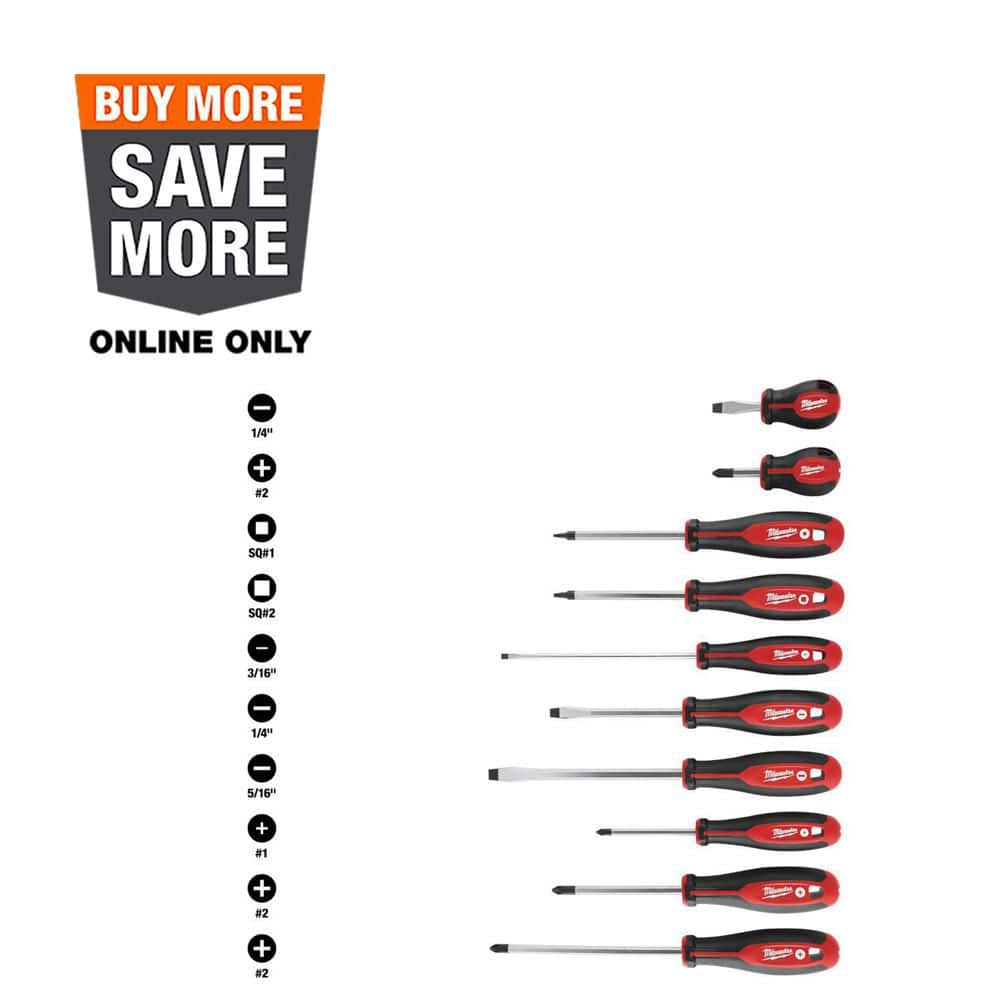 Milwaukee Combination Screwdriver Set (10-Piece)