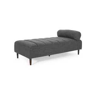 Lancer Charcoal Fabric Bolster Pillow Chaise Lounge