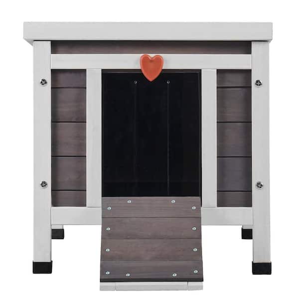 Outdoor Cat House Weatherproof 21" L x 17 in. W x 17 in. H, Feral Cat Shelter for Multiple Cats, Wooden Cat Rabbit House