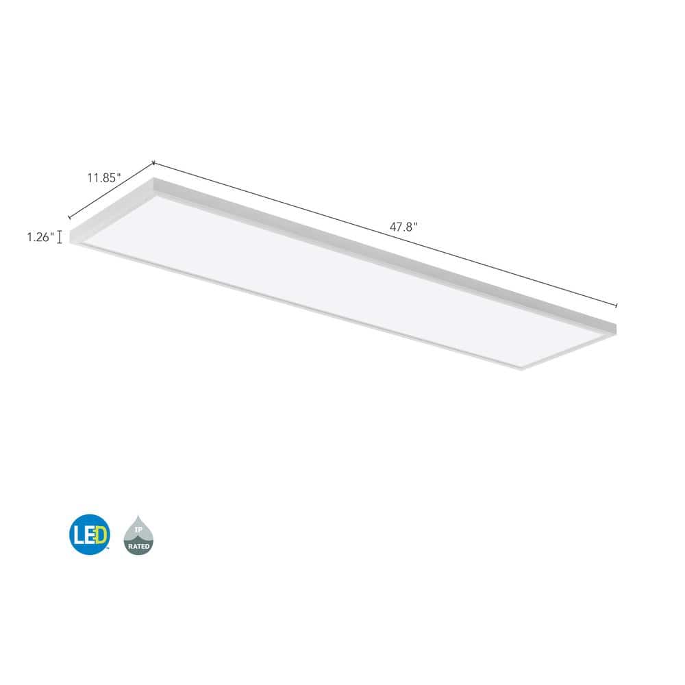 White Aluminum Rectangular LED Flush Mount Ceiling Light