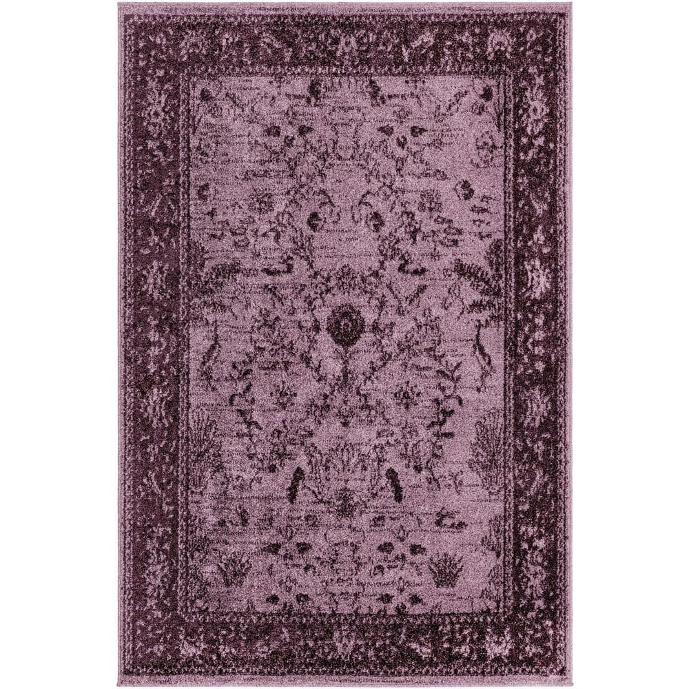 Unique Loom La Jolla Floral Violet 4' 0 x 6' 0 Area Rug 3124163