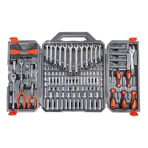 1/4 in. and 3/8 in. Drive 6 and 12-Point Standard and Deep SAE/Metric Mechanics Tool Set with Case (180-Piece)