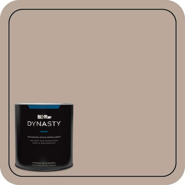 BEHR DYNASTY 1 qt. #PPU5-14 Mesa Taupe One-Coat Hide Satin Enamel Interior Stain-Blocking Paint and Primer