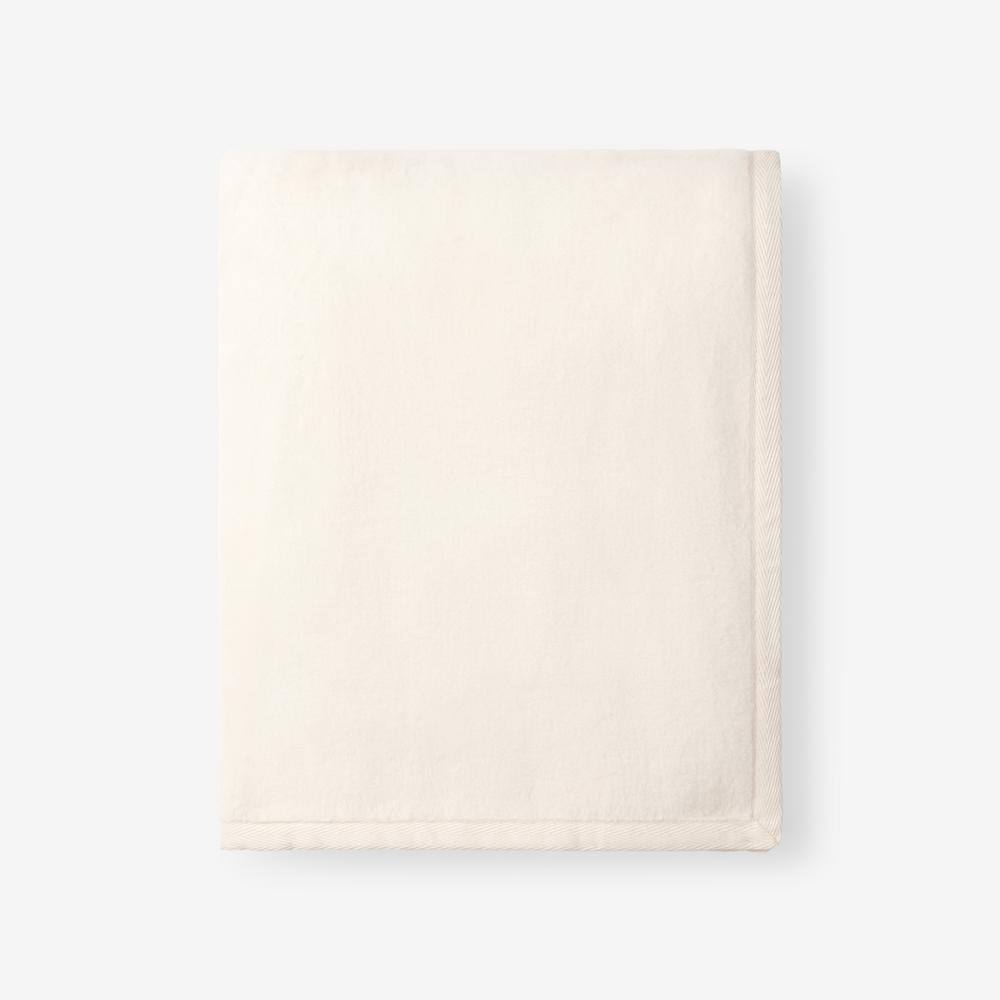 The Company Store Cotton Fleece Ivory Cotton Throw Blanket 85060-THRW ...