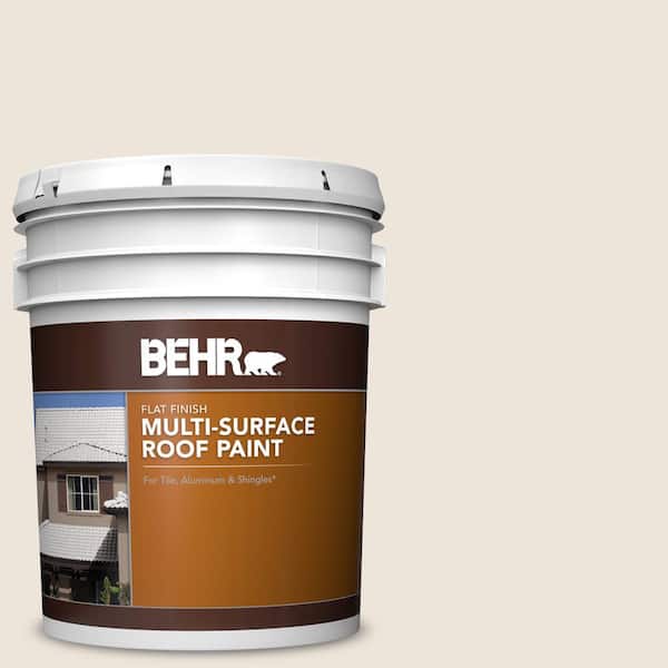 BEHR 5 gal. #MS-32 Glacier White Flat Multi-Surface Exterior Roof Paint