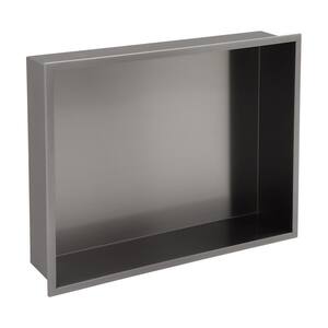 Shower Niche Matte Black Color Bathroom Corner Shelf Solid SUS304