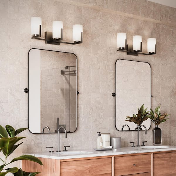 Progress Lighting Avec 24 in. 3-Light Matte Black Contemporary Bath Vanity Light