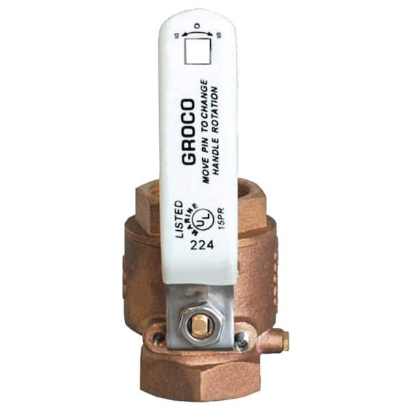 Groco Thread: 1 in. IPS IBV Bronze Full - Flow in - Line Ball Valve