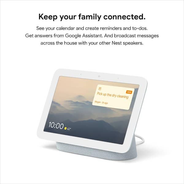 Google Nest Hub 2nd Gen - Smart Home Speaker and 7 in. Display with Google  Assistant - Mist GA02308-US - The Home Depot