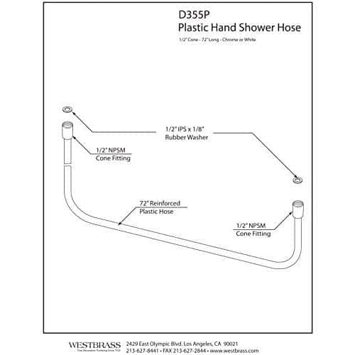 72" Satin Nickel Extra Long Flexible Handheld Shower Hose