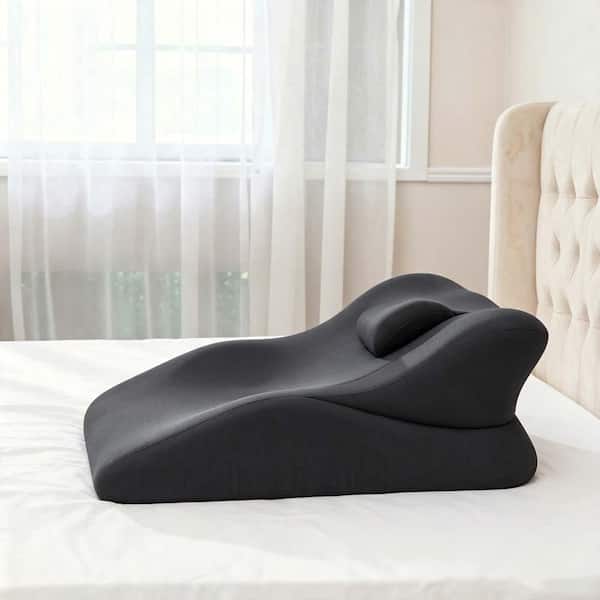 Ergonomic Memory Foam Wedge Pillow, 27° Inclined Bed Wedge Support, Multi-Functional Leg Rest and Lumbar Support Pillow