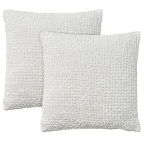 Lifestyle White 18 in. x 18 in. Square Throw Pillow