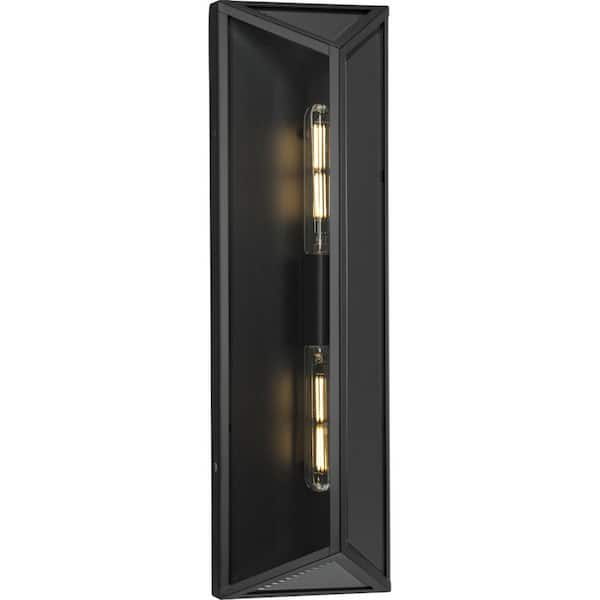 Progress Lighting Bristol Matte Black Modern Farmhouse Large Outdoor Wall Light