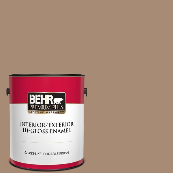 BEHR PREMIUM PLUS 1 gal. #N240-5 Rodeo Tan Hi-Gloss Enamel Interior/Exterior Paint
