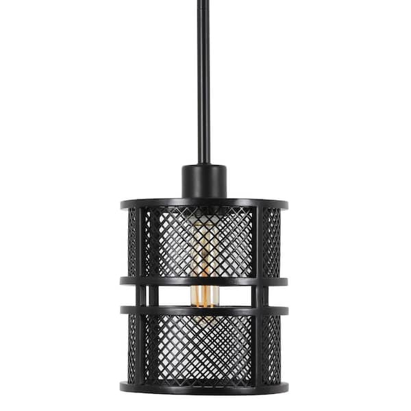 Decor Therapy Rixon 1-Light Black Mesh Shade Pendant