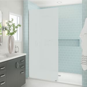 Elyse XL 30 in. W x 80 in. H Fixed Frameless Shower Door in Polished Chrome with Ultra-Bright Frosted Glass