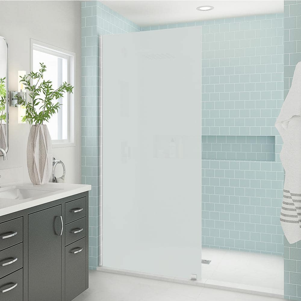 Elyse XL 32 in. Chrome Frameless Shower Door with Frosted Glass