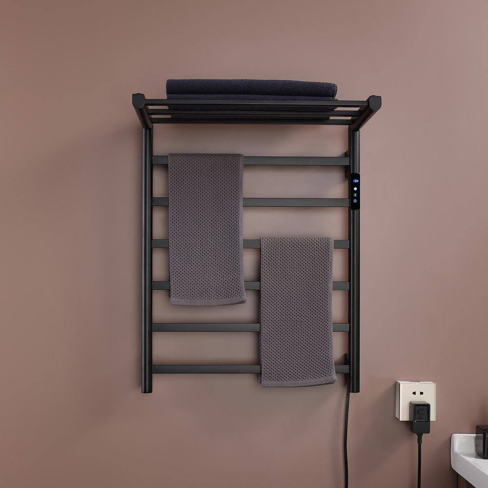 Foldable 9-Towel Holders Screw-In Plug-In and Hardwire Towel Warmer in ...