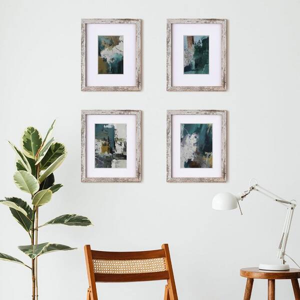 新品　フォトフレーム ８個セット　バティック　インドネシア 8 x 10 Matted Rustic White Wood Hanging Picture Frame (Set of 4