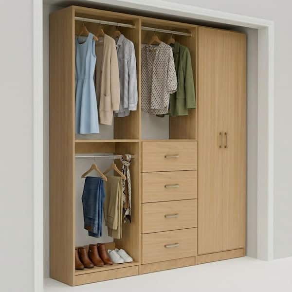 MODULAR CLOSETS Alto Collection 63 in W Oak Wall Mounted Double