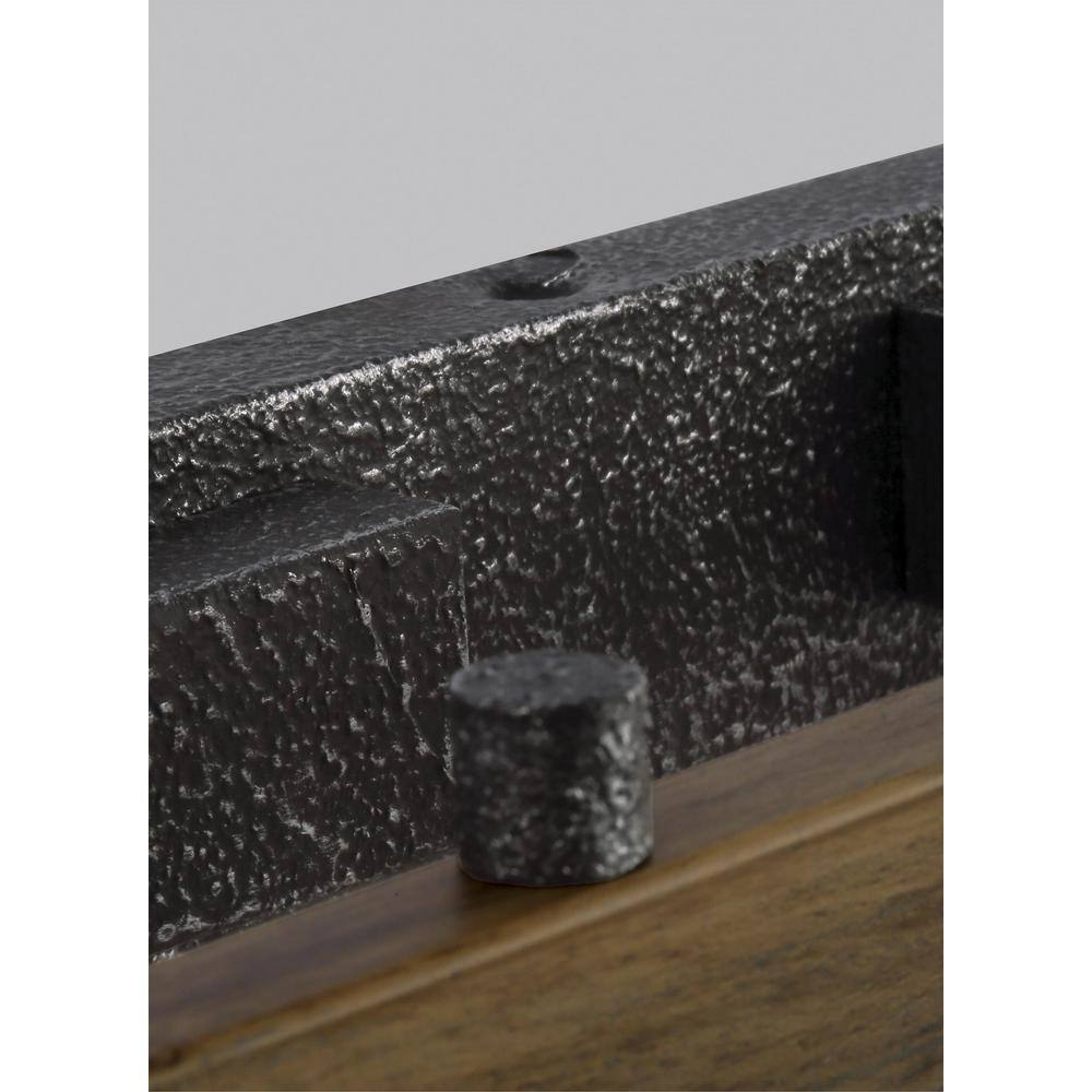 Rustic Industrial Weathered Oak & Slate Grey 2-Light Outdoor Vanity