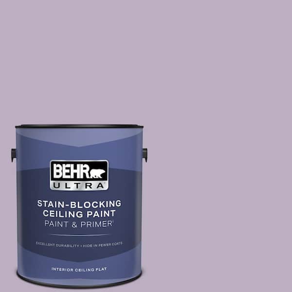 1 gal. #S100-3 Courtly Purple Ceiling Flat Interior Paint with Primer