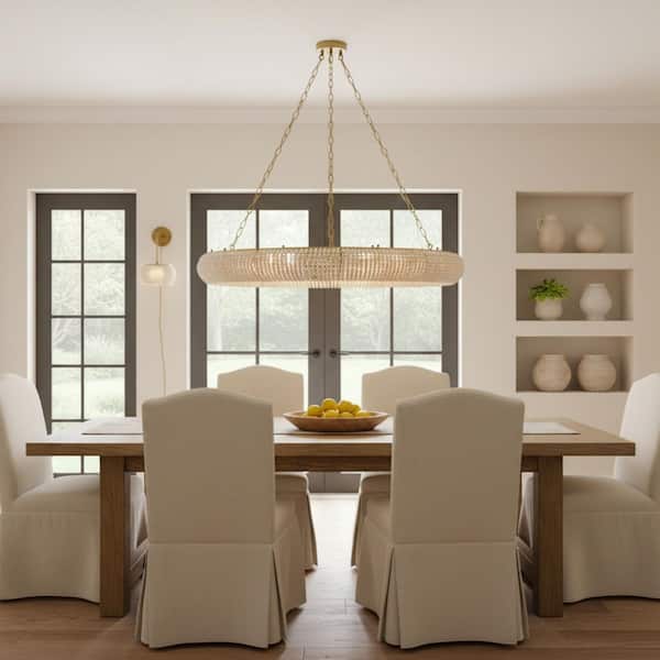 Galey Alix Melrose 8 light Painted Gold Decorative Accents Bowl Circle Chandelier for Living Room with No Bulbs Included