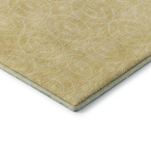 Mayfield Premium Machine Washable Abstract AMF1227 Wheat 9 ft. x 12 ft. Area Rug