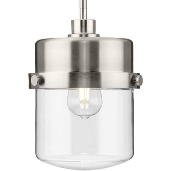 Progress Lighting Beckner Collection 1-Light Brushed Nickel Clear Glass Urban Industrial Pendant Light