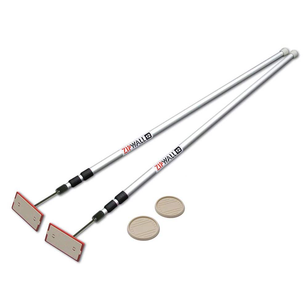 ZipWall 12 ft. Aluminum Dust Barrier Pole - Silver (2-Pack) SLP2