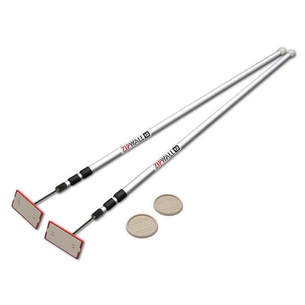 12 ft. Aluminum Dust Barrier Pole - Silver (2-Pack)