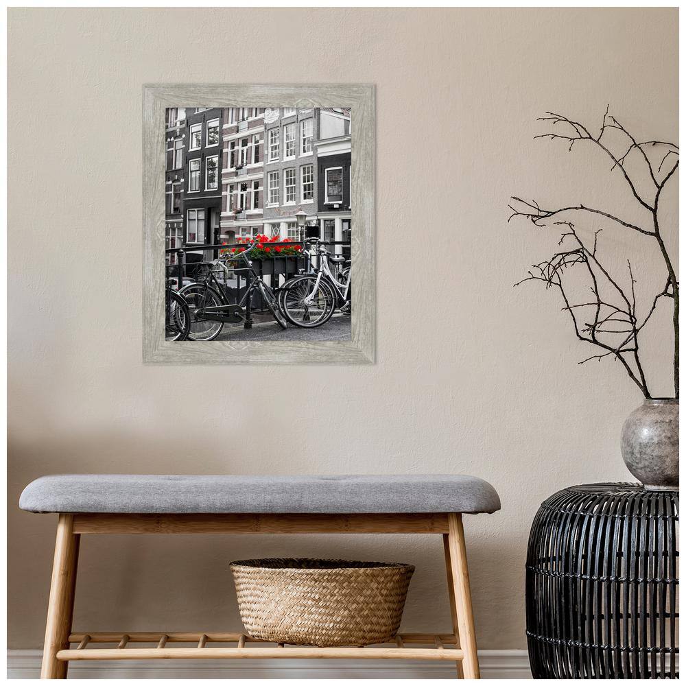 Dove Greywash Narrow Rustic Wood Wall Frame