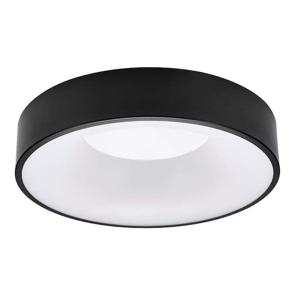 15 in. Black LED Flush Mount Ceiling Light, 5 CCT 2700K-5000K, 1400 Lumens, Dimmable
