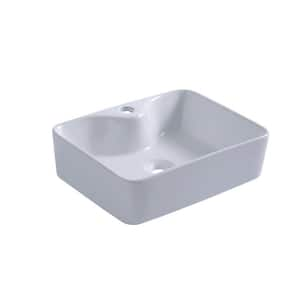 Carol 18 in. x 14 in. Over-the-Counter Basin Bathroom Sink in Glossy White Ceramic