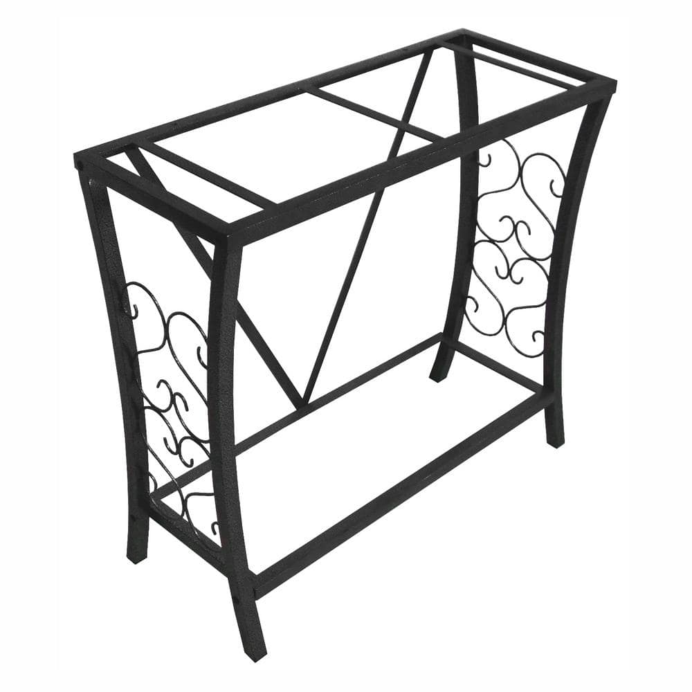Black Powder-Coated Steel Scrollwork Aquarium Stand for 29 Gallon Tanks