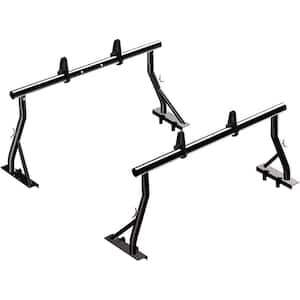 800 lbs. 27 in. Extendable Non-Drilling Pick Up Ladder Rack Lumber Utility 2 Bars with Mounting Clamps and Load Stops