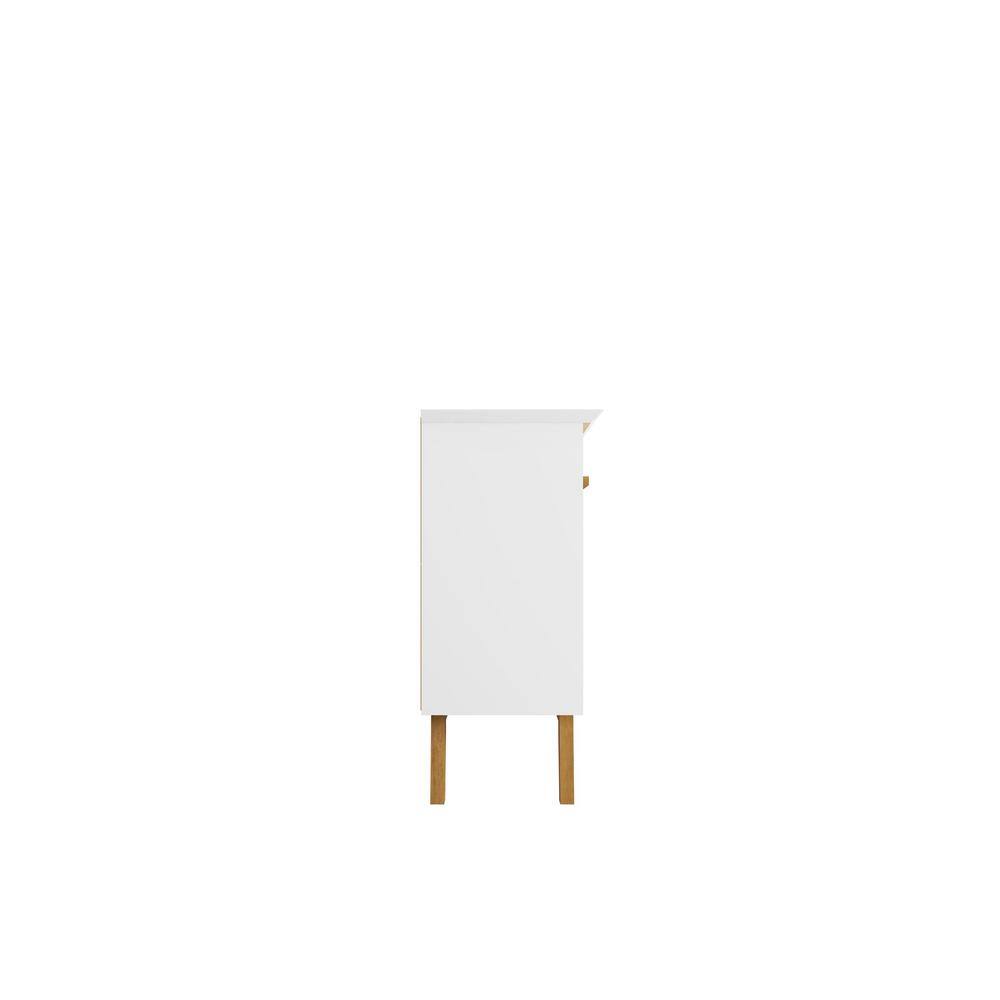 63" White Solid Wood Mid-Century Modern Sideboard