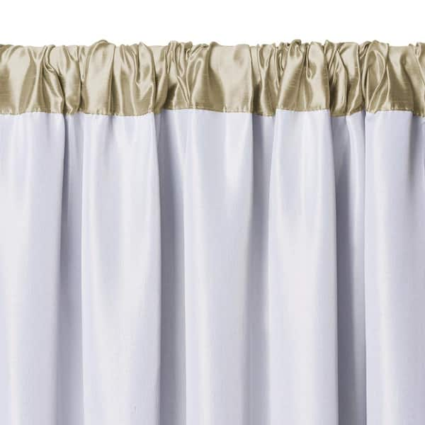 Elrene Ivory Faux Silk Rod Pocket Blackout Curtain - 52 in. W x 84 in. L  67873IVR - The Home Depot