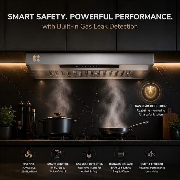 Professional 304 Stainless Steel 36 inch Under Cabinet Range Hood Insert with 4-Speed Levels and Smart Control