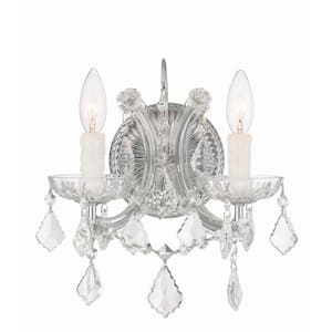 Maria Theresa 10.5 in. 2-Light Polished Chrome Wall Sconce