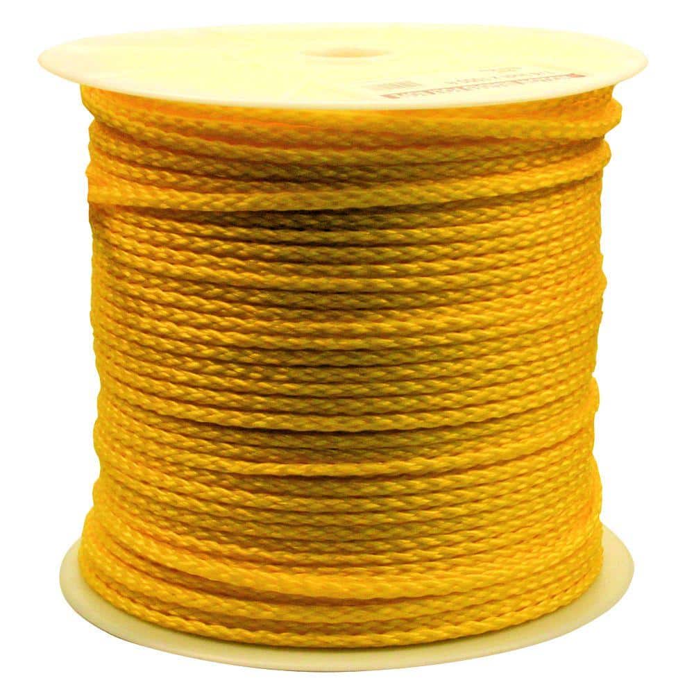 Rope King HBP-141000Y Hollow Braided Poly Rope - Yellow - 1/4 inch x 1,000 Feet