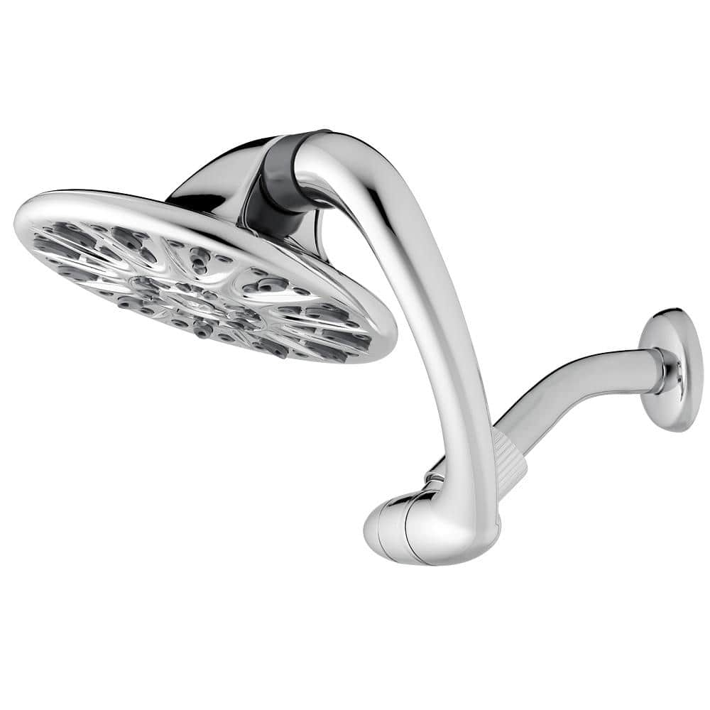 Waterpik 6 Spray 7 In Single Wall Mount 18 Gpm Fixed Rain Shower Head In Chrome Asw 673e The