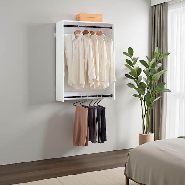 Benjara Vedz 31.5 in. W Oak Brown and Black Starter Kit Walk in 1