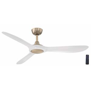 Tager 52 in. Indoor/Outdoor Champagne Bronze Smart Ceiling Fan with Remote Control Powered by Hubspace