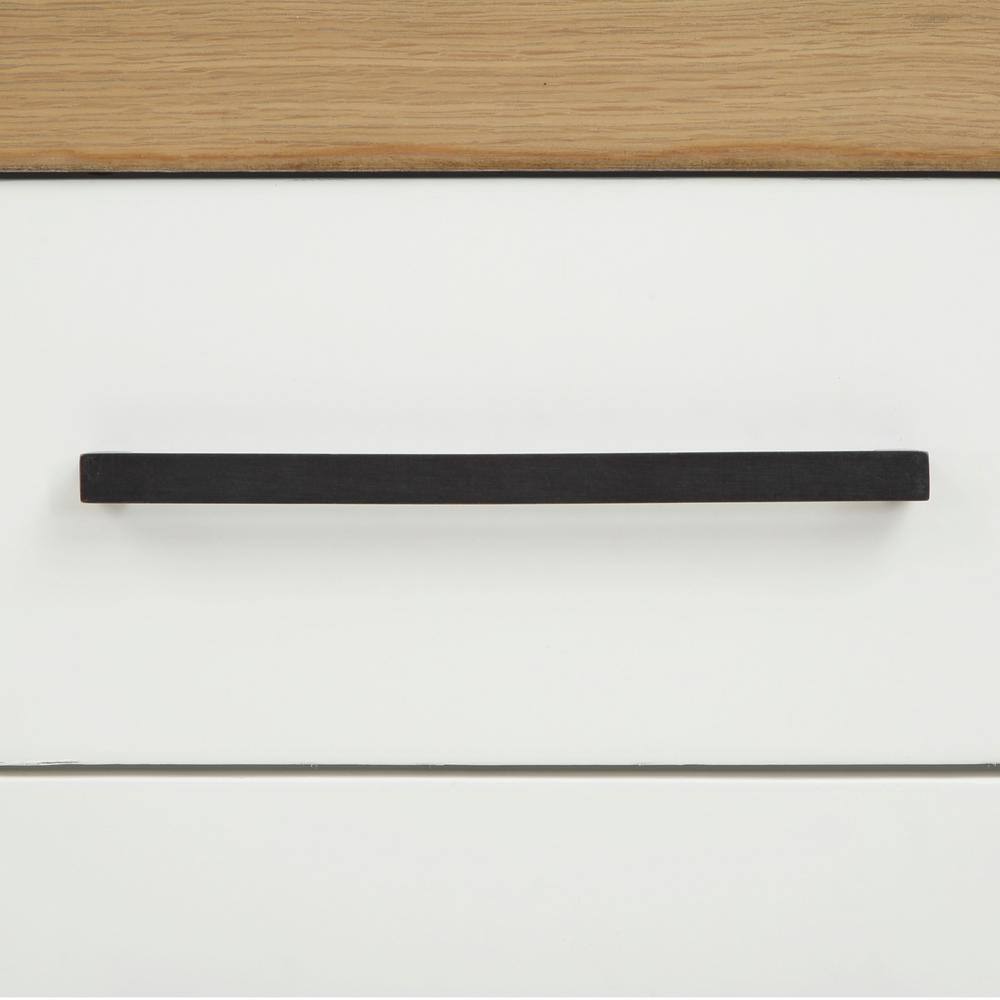Magnolia Two-Tone White and Oak Farmhouse Sideboard with LED Light