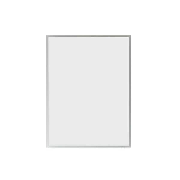 ROSWELL Perma 24 in. W x 32 in. L Rectangular Surface-Mount LED Glass Surface Mount Medicine Cabinet with Mirror in Silver
