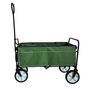 19 cu. ft. Fabric Metal Folding Wagon Shopping Beach Garden Cart, Green