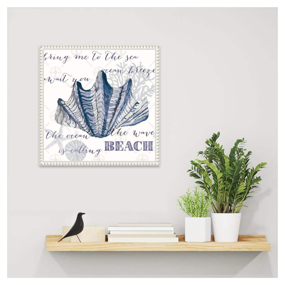 Nautical Blue and White Beaded Canvas Quote Wall Art