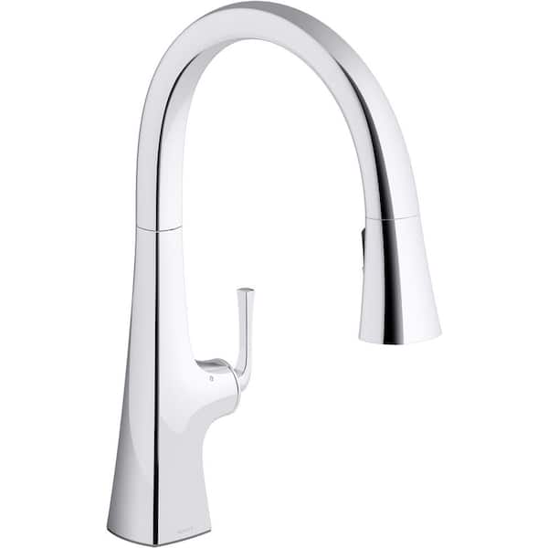 KOHLER Graze Single-Handle Pull-Down Sprayer Kitchen Faucet with Response Technology in Polished Chrome